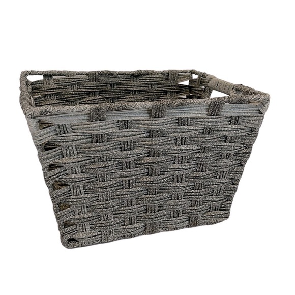 mDesign Basket Gray Silver Woven Functional Get organized in style Like new - Picture 1 of 8